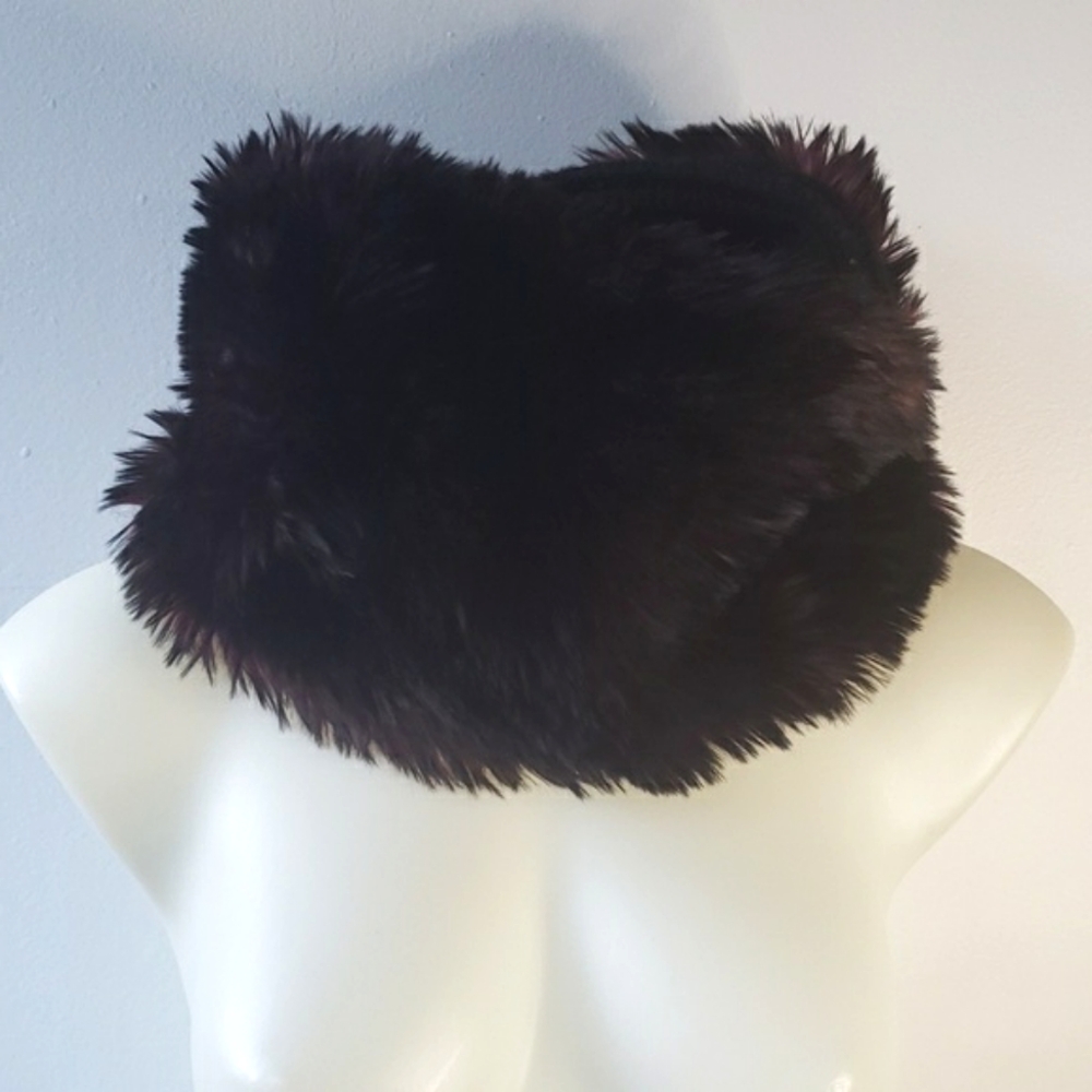 Black purple burgundy fun faux fur infinity scarf muff